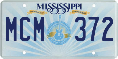 MS license plate MCM372