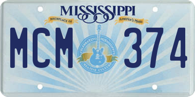 MS license plate MCM374