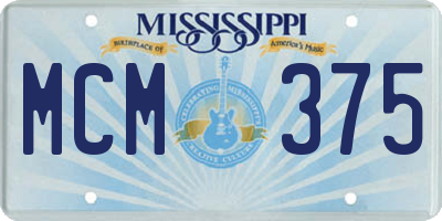 MS license plate MCM375