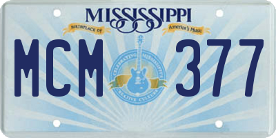 MS license plate MCM377