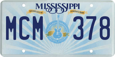 MS license plate MCM378