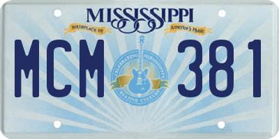 MS license plate MCM381