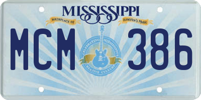 MS license plate MCM386