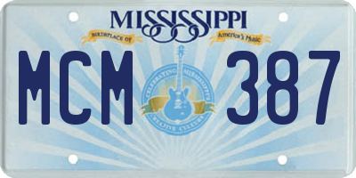 MS license plate MCM387