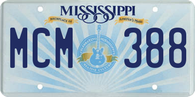 MS license plate MCM388
