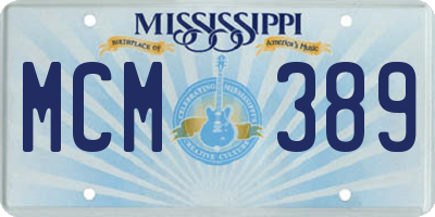 MS license plate MCM389