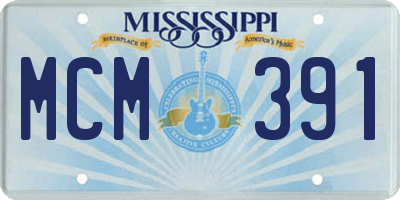 MS license plate MCM391