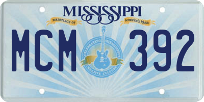MS license plate MCM392