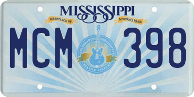 MS license plate MCM398
