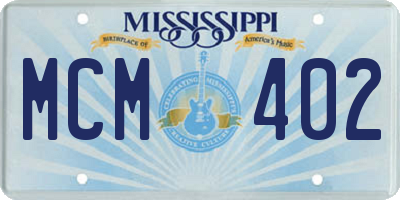 MS license plate MCM402