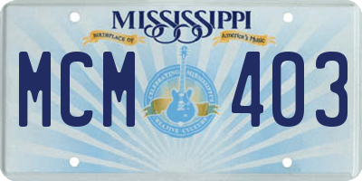 MS license plate MCM403