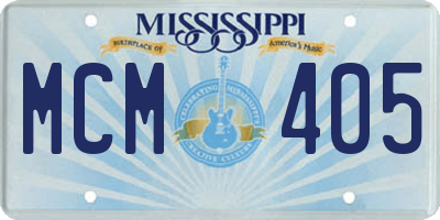 MS license plate MCM405