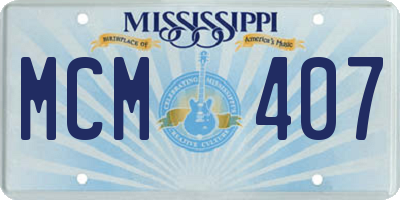 MS license plate MCM407