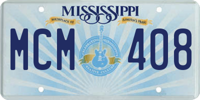 MS license plate MCM408