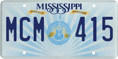 MS license plate MCM415