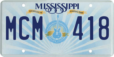 MS license plate MCM418
