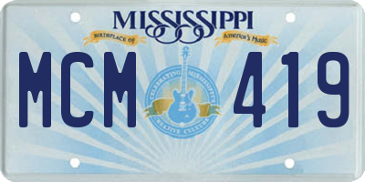 MS license plate MCM419