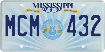 MS license plate MCM432