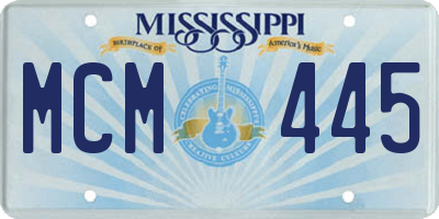 MS license plate MCM445