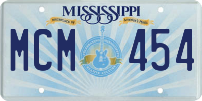 MS license plate MCM454