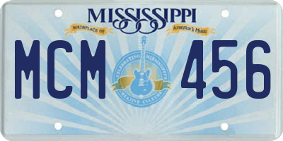 MS license plate MCM456