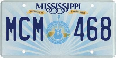MS license plate MCM468