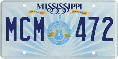 MS license plate MCM472