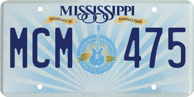 MS license plate MCM475