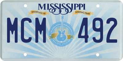 MS license plate MCM492