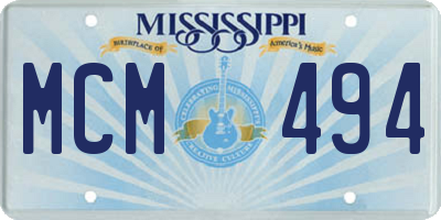 MS license plate MCM494