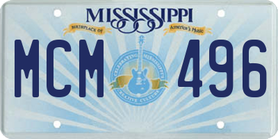 MS license plate MCM496