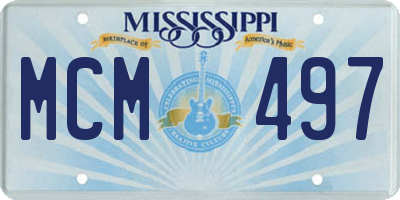 MS license plate MCM497