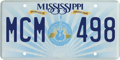 MS license plate MCM498