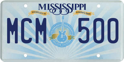 MS license plate MCM500