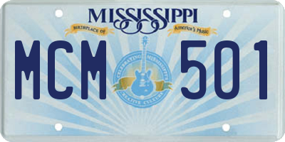 MS license plate MCM501