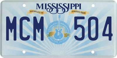 MS license plate MCM504