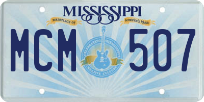 MS license plate MCM507