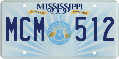 MS license plate MCM512