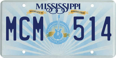 MS license plate MCM514