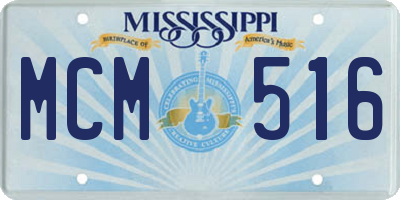 MS license plate MCM516