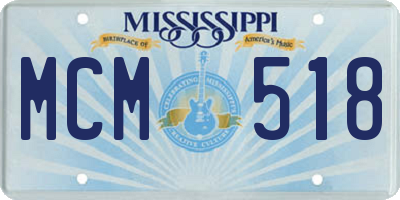 MS license plate MCM518
