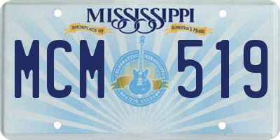 MS license plate MCM519