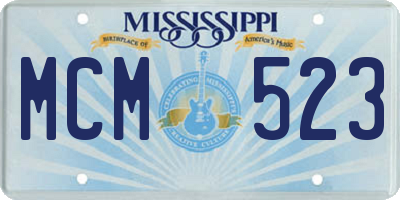 MS license plate MCM523