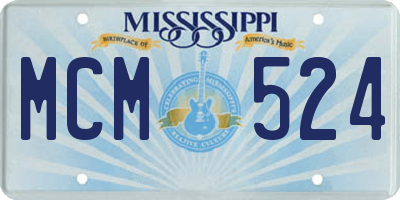 MS license plate MCM524