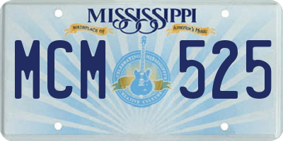 MS license plate MCM525