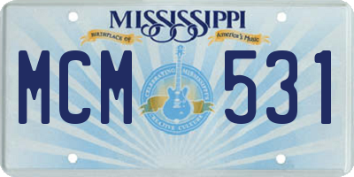 MS license plate MCM531