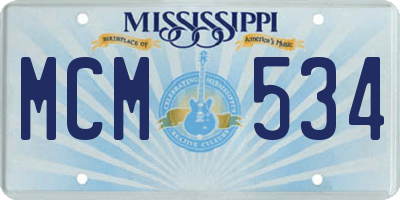 MS license plate MCM534