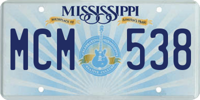 MS license plate MCM538