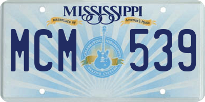 MS license plate MCM539