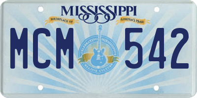 MS license plate MCM542